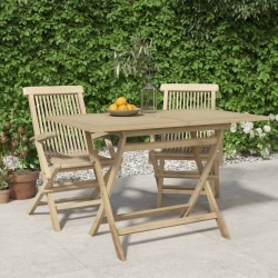Table de jardin pliante gris 120x70x75 cm bois de teck solide 
