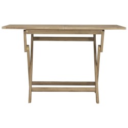 Table de jardin pliante gris 120x70x75 cm bois de teck solide 