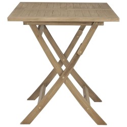 Table de jardin pliante gris 120x70x75 cm bois de teck solide 