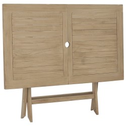 Table de jardin pliante gris 120x70x75 cm bois de teck solide 