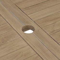 Table de jardin pliante gris 120x70x75 cm bois de teck solide 