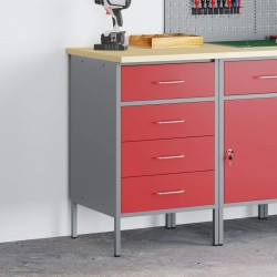 Armoire de Travail Rouge 50x55x85 cm Acier 