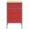 Armoire de Travail Rouge 50x55x85 cm Acier 