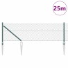 Jeu de Poteaux de Clôture Vert 0.4 x 25 m Acier galvanisé 