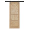 Porte Coulissante avec ensemble de quincaillerie 78x211 cm Bois massif pin 