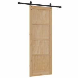 Porte Coulissante avec ensemble de quincaillerie 78x211 cm Bois massif pin 