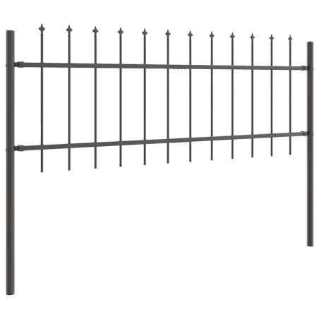 Clôture de jardin Gris 5.1 x 1 m Acier enduit de poudre 