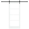 Porte coulissante avec kit de quincaillerie blanche 86x198,5 cm en bois massif de pin 
