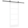 Porte coulissante avec kit de quincaillerie blanche 86x198,5 cm en bois massif de pin 