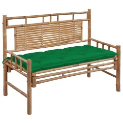 Banc de jardin avec coussin 120 cm Bambou 