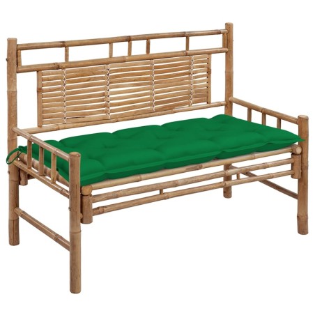 Banc de jardin avec coussin 120 cm Bambou 