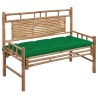 Banc de jardin avec coussin 120 cm Bambou 