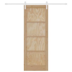 Porte Coulissante avec Ensemble de Quincaillerie 78x211 cm Bois Massif en Pin 