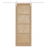 Porte Coulissante avec Ensemble de Quincaillerie 78x211 cm Bois Massif en Pin 