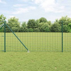 Clôture Euro avec 13 poteaux en pointe de 1x25 m en acier galvanisé vert 