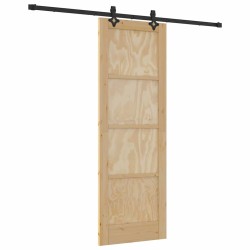 Porte coulissante avec quincaillerie 'ORKDAL'en bois massif de pin 