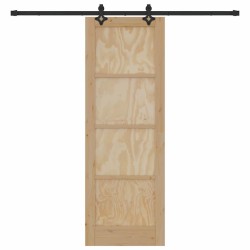 Porte coulissante avec quincaillerie 'ORKDAL'en bois massif de pin 