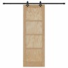 Porte coulissante avec quincaillerie 'ORKDAL'en bois massif de pin 