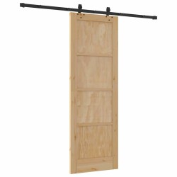 Porte coulissante avec quincaillerie 'ORKDAL'en bois massif de pin 