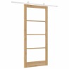 Porte coulissante avec kit de quincaillerie 'ORKDAL'en bois massif et verre 