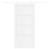 Porte coulissante avec kit matériel Blanc 93x202 cm Bois massif Pin 