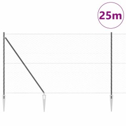 Kit de clôture Ensemble de 2 Gris Métal, PVC 25 x 1,5 m Durable 