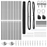Kit de clôture Ensemble de 2 Gris Métal, PVC 25 x 1,5 m Durable 