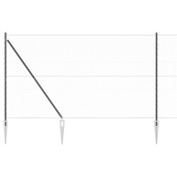 Kit de clôture Ensemble de 2 Gris Métal, PVC 25 x 1,5 m Durable 