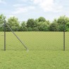 Jeu de Poteaux de Clôture Gris 1 x 25 m Acier galvanisé 