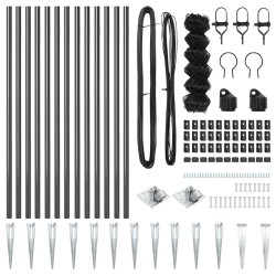 Jeu de Poteaux de Clôture Gris 1 x 25 m Acier galvanisé 