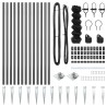 Jeu de Poteaux de Clôture Gris 1 x 25 m Acier galvanisé 
