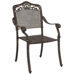 Chaises de jardin 2 pcs en aluminium coulé bronze 