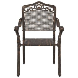 Chaises de jardin 2 pcs en aluminium coulé bronze 