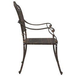 Chaises de jardin 2 pcs en aluminium coulé bronze 