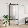 Porte coulissante kit de quincaillerie noir 102,5x205 cm 