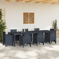Table de jardin Anthracite 300x100x73 cm Poly Rattan 