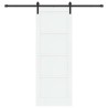 Porte Coulissante avec Ensemble de Matériel Blanche 78x211 cm en Bois Massif de Pin 