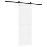 Porte Coulissante avec Ensemble de Matériel Blanche 78x211 cm en Bois Massif de Pin 