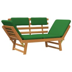 Banc de jardin avec coussins 2-en-1 190 cm Bois solide d'acacia 