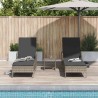 Ensemble de chaises longues Ensemble de 3 Gris et gris foncé 
