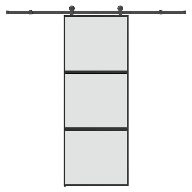 Porte coulissante kit de quincaillerie trempé verre aluminium 