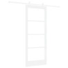 Porte Coulissante avec Quincaillerie 'ORKDAL'Bois Massif et Verre Blanc 