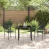Ensemble de jardin 3 pièces en corde de coton noir et acier 