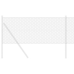 Clôture Hexagonale Grise Gris 0.4 x 25 m Acier 
