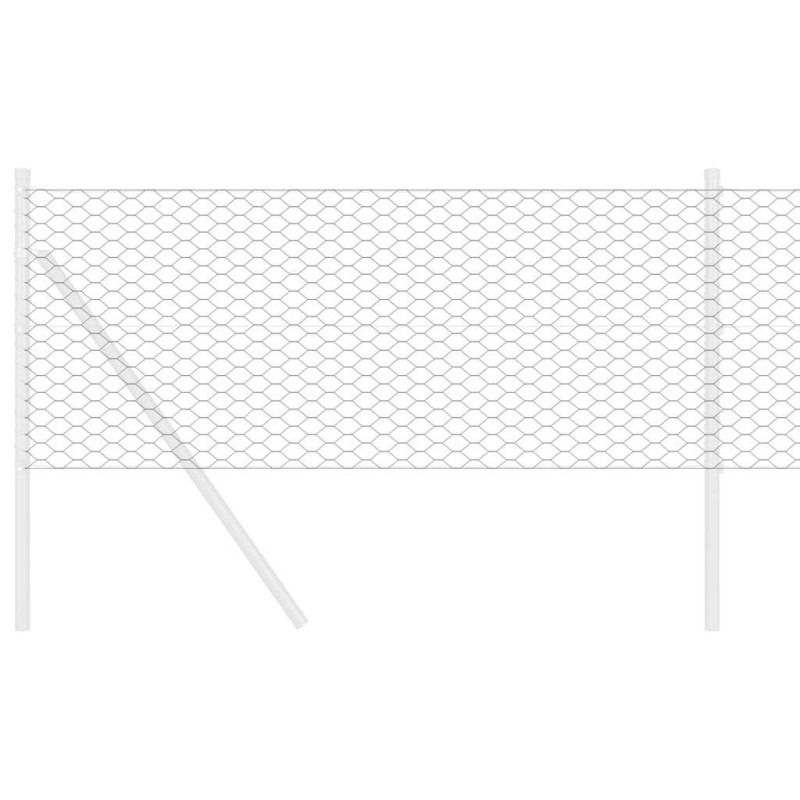 Clôture Hexagonale Grise Gris 0.4 x 25 m Acier 