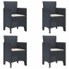 Ensemble de Salle à Manger 5 pcs Anthracite 150 x 100 x 73 cm 