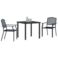 Ensemble de jardin 3 pièces en acier anthracite 