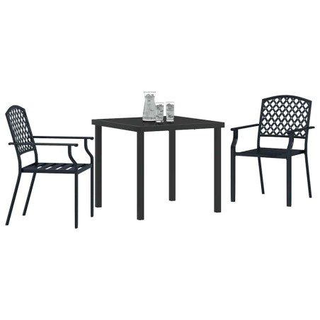 Ensemble de jardin 3 pièces en acier anthracite 