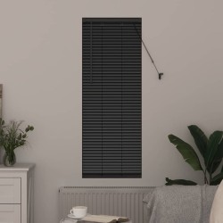 Store de Fenêtre avec des rideaux Autre Noir 80 x 130 cm Aluminium 