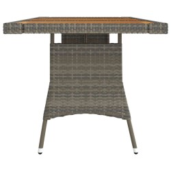 Table de jardin Gris 160x70x72 cm Résine tressée et acacia 